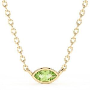 7016 Peridot Necklace , Premium Gold Minimalist Marquise Necklaces